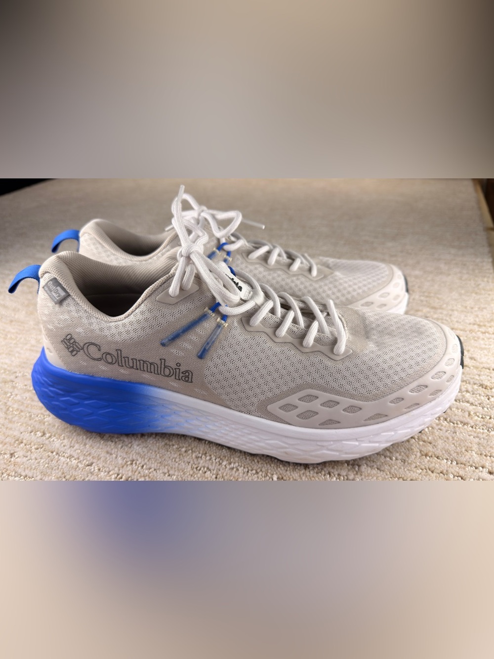 Columbia Men’s Konos Trail Running /Hiking Shoe, Gray/Blue/White, Size 10.5